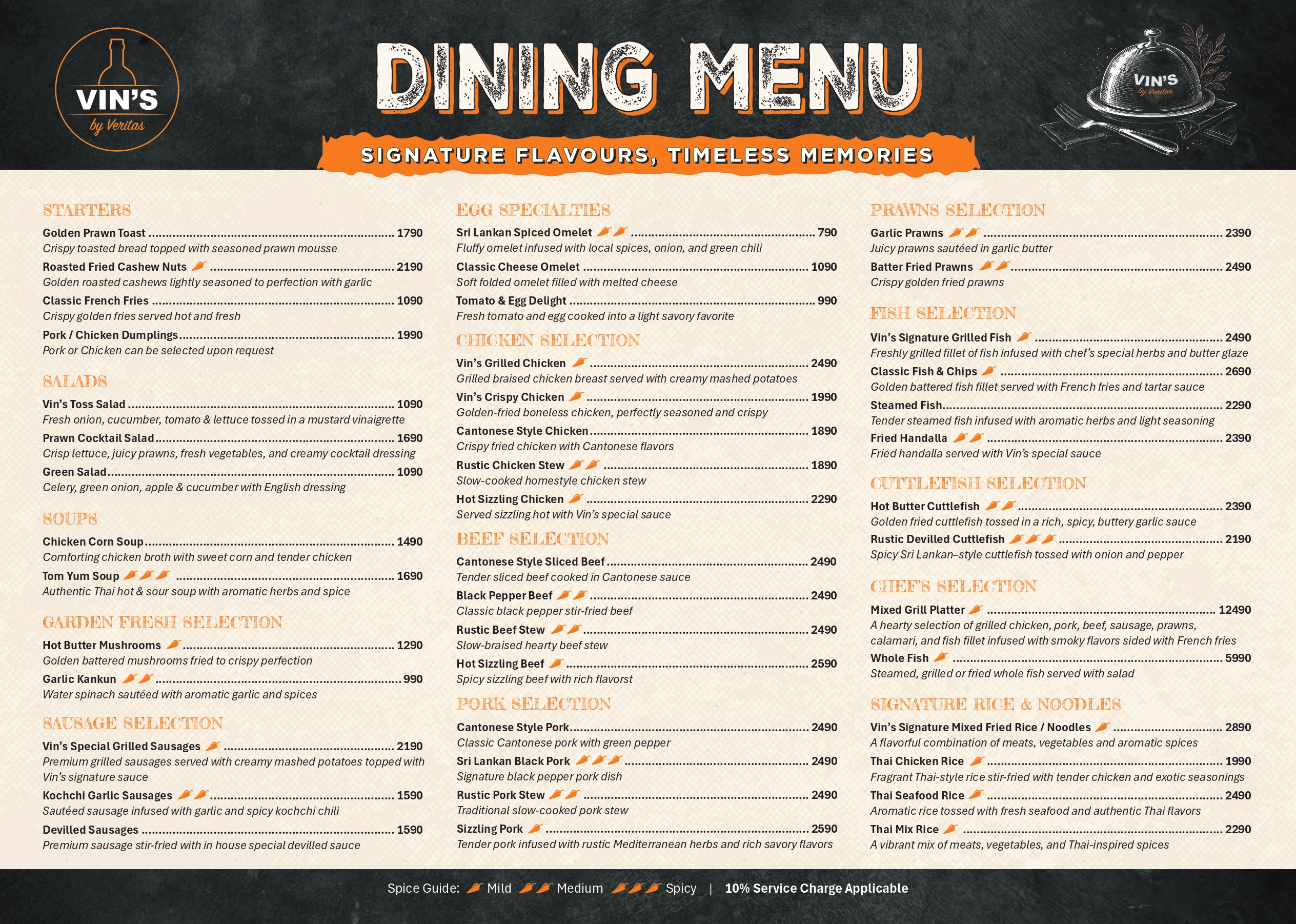 Vin’s menu, page 1