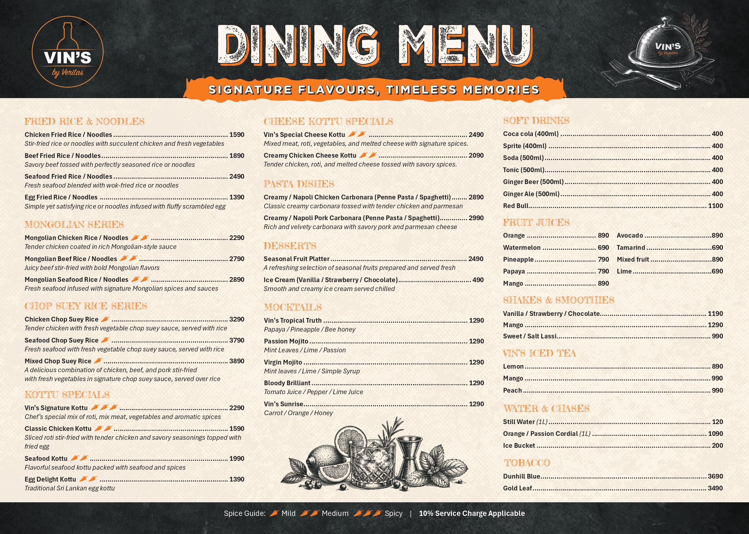 Vin’s menu, page 2